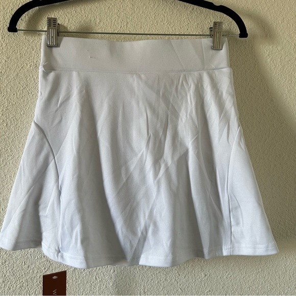 Werena Women’s Mini Sporty Pleated Skort Small NWT White Preppy Tennis elastic - Picture 3 of 12